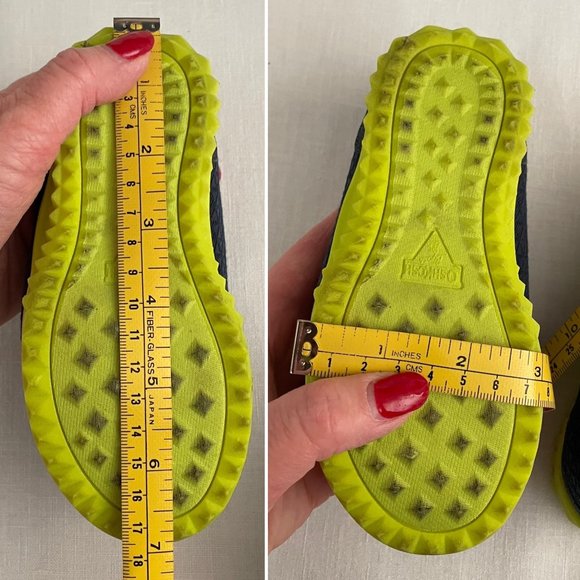 OshKosh B'gosh Toddler Sneakers Shoes Size 8 Navy Blue and Neon Green - Picture 11 of 12